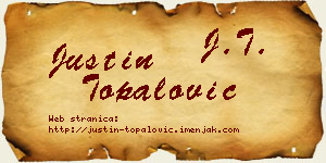 Justin Topalović vizit kartica